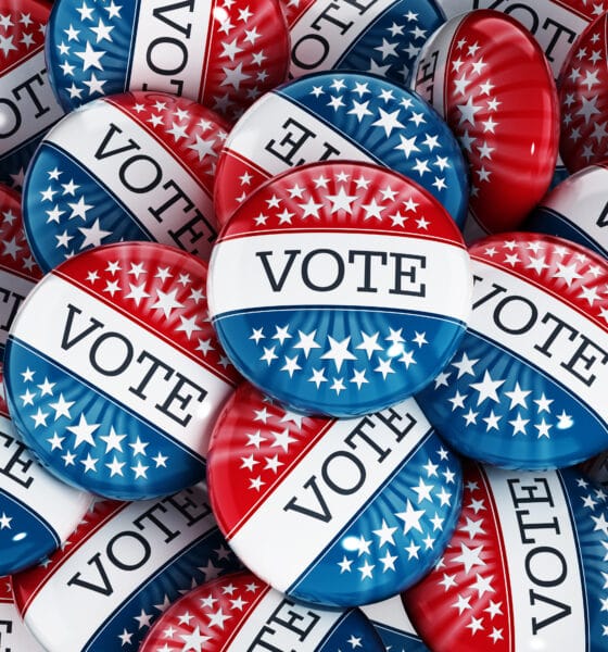 Vote buttons stack with red and blue colors