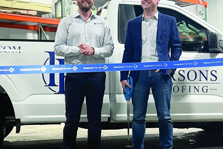 Jay Thornton & Eric Abell at Parsons Roofing New Office Ribbon Cutting