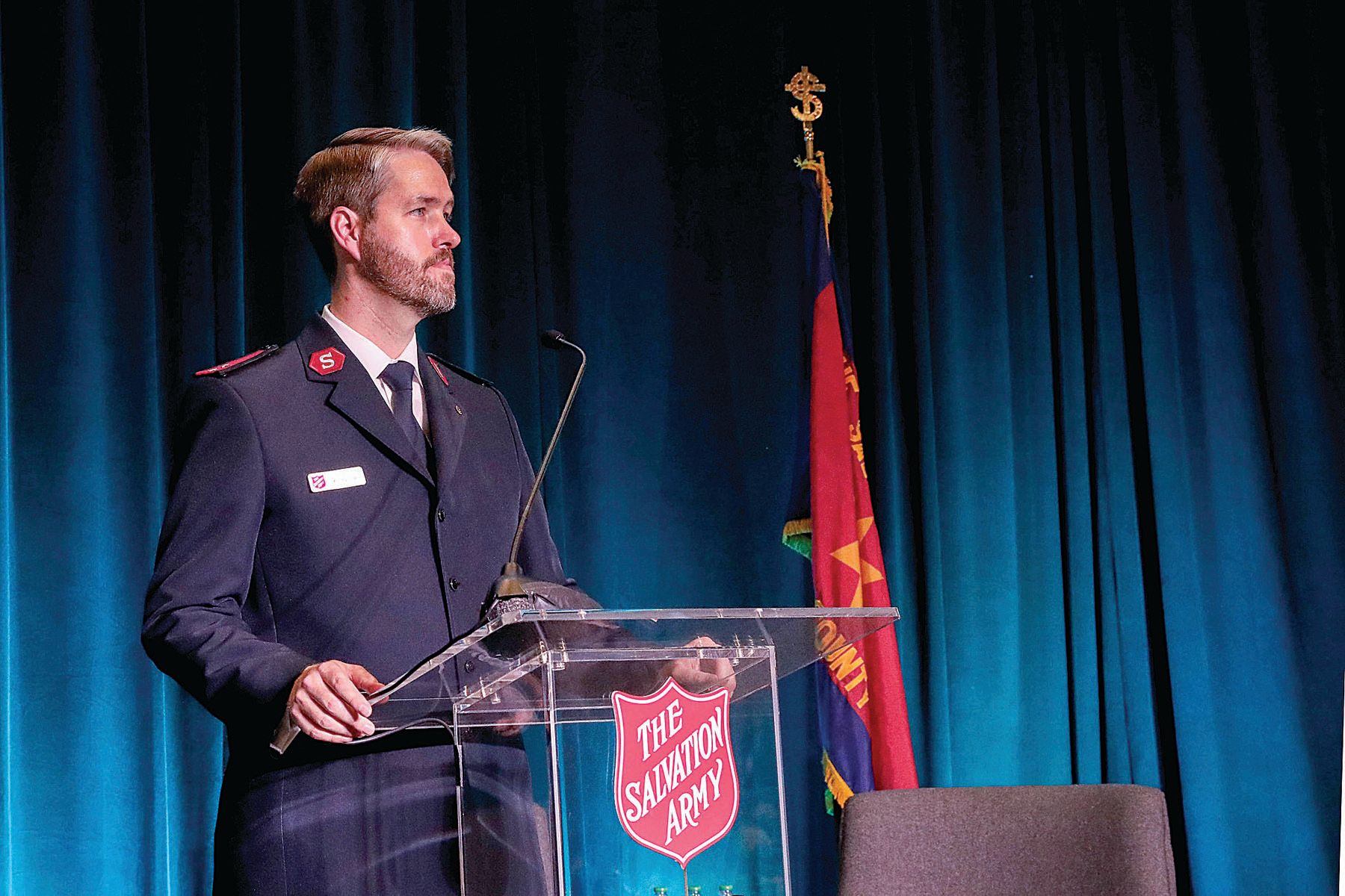 Captain Paul Ryerson, commanding officer of the Salvation Army of Gwinnett County, thanks guests, donators and staff for supporting the mission of the Salvation Army.