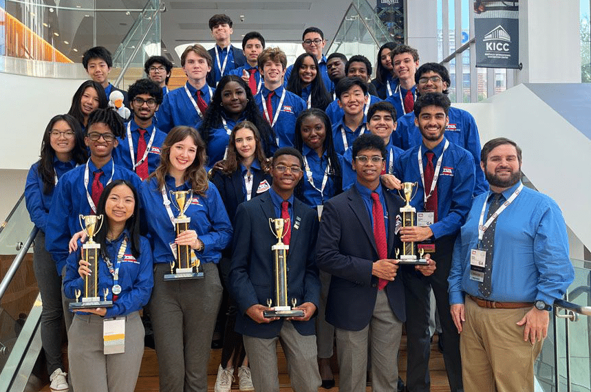 The PDSTSA chapter holding their trophies