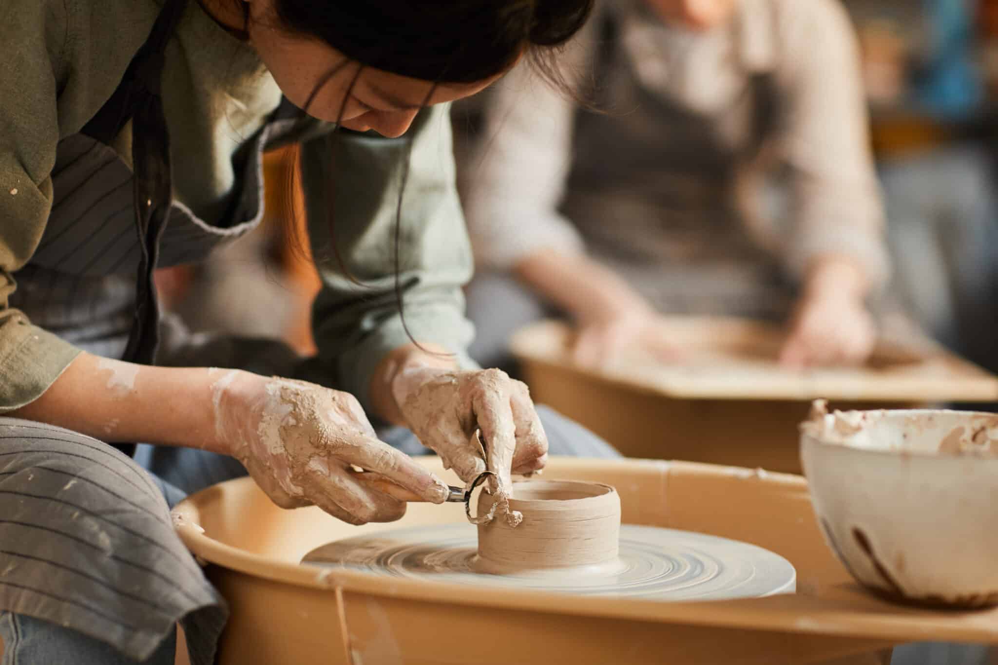 woman on pottery wheel