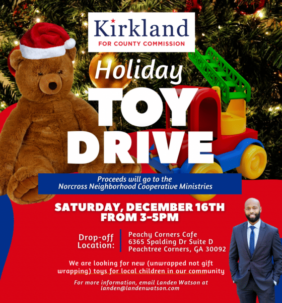 Join Team Kirkland for a special holiday toy drive for the Norcross Neighborhood Cooperative Ministries at Peachy Corners Cafe.