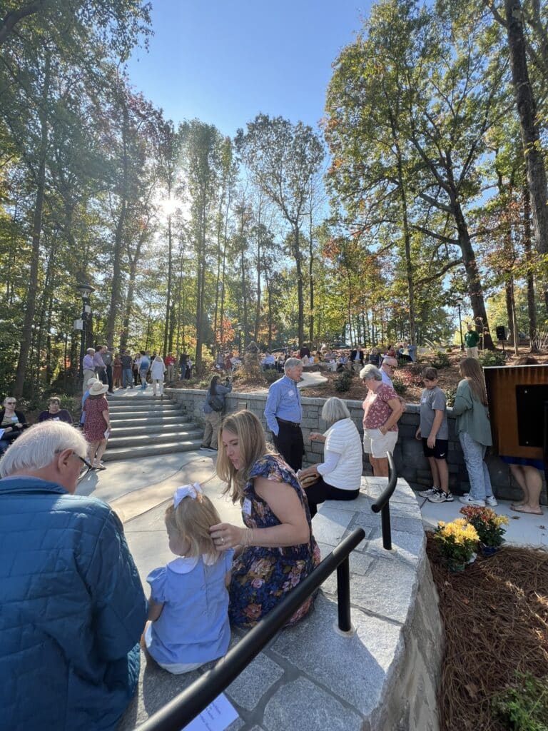 Local residents and guests at the garden dedication