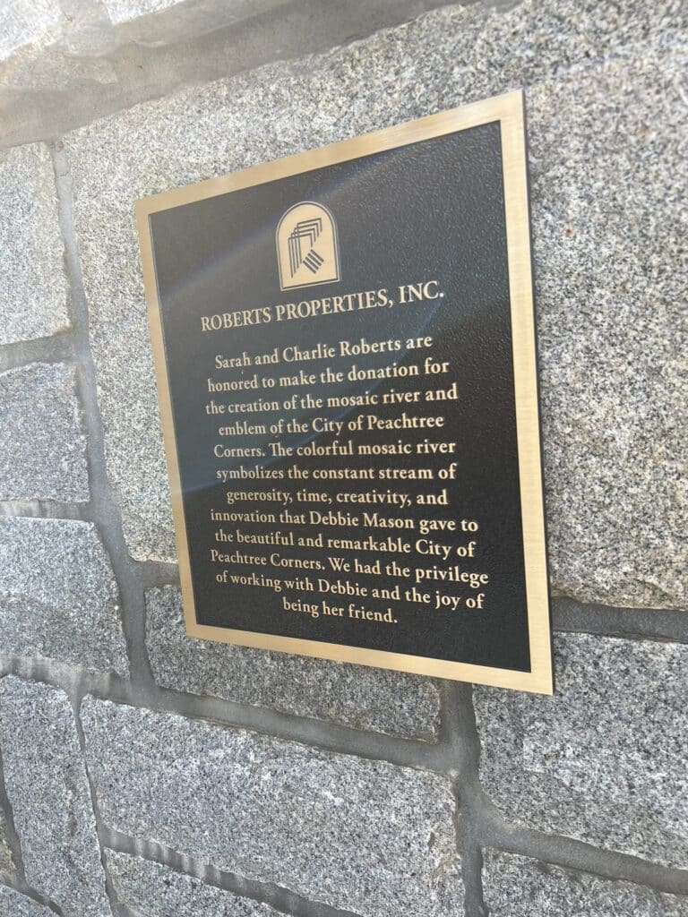 A plaque at the Debbie Mason Memorial Garden