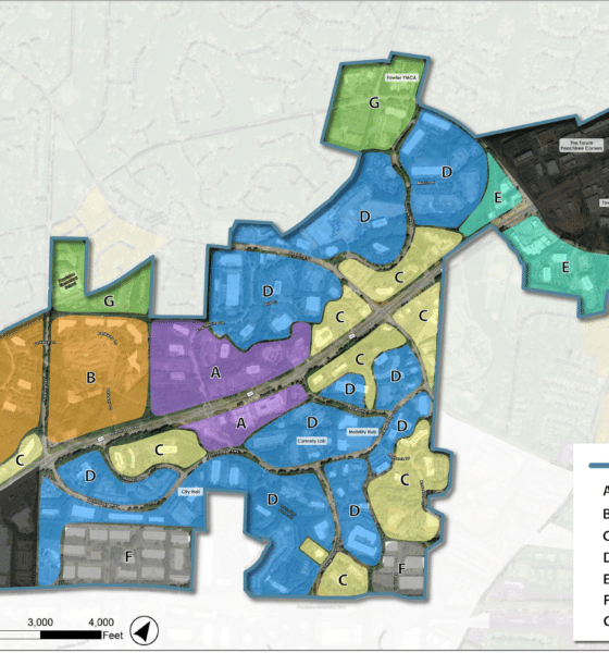 map of central business district of Peachtree Corners