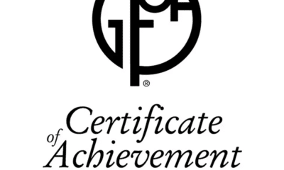 Certificate of Achievement Top Excellence in Financial Reporting award