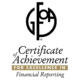 Certificate of Achievement Top Excellence in Financial Reporting award