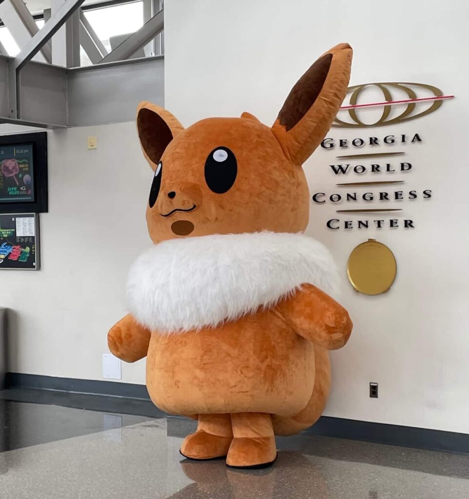 Giant Eevee costume at MomoCon 2025