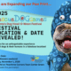 Flyer for Rescue Dog Games Halloween Festival in Peachtree Corners on November 1, 2025. There's a pug dog wearing a blue alien costume with googly eyes along with the festival information on a multi-colored blue background.