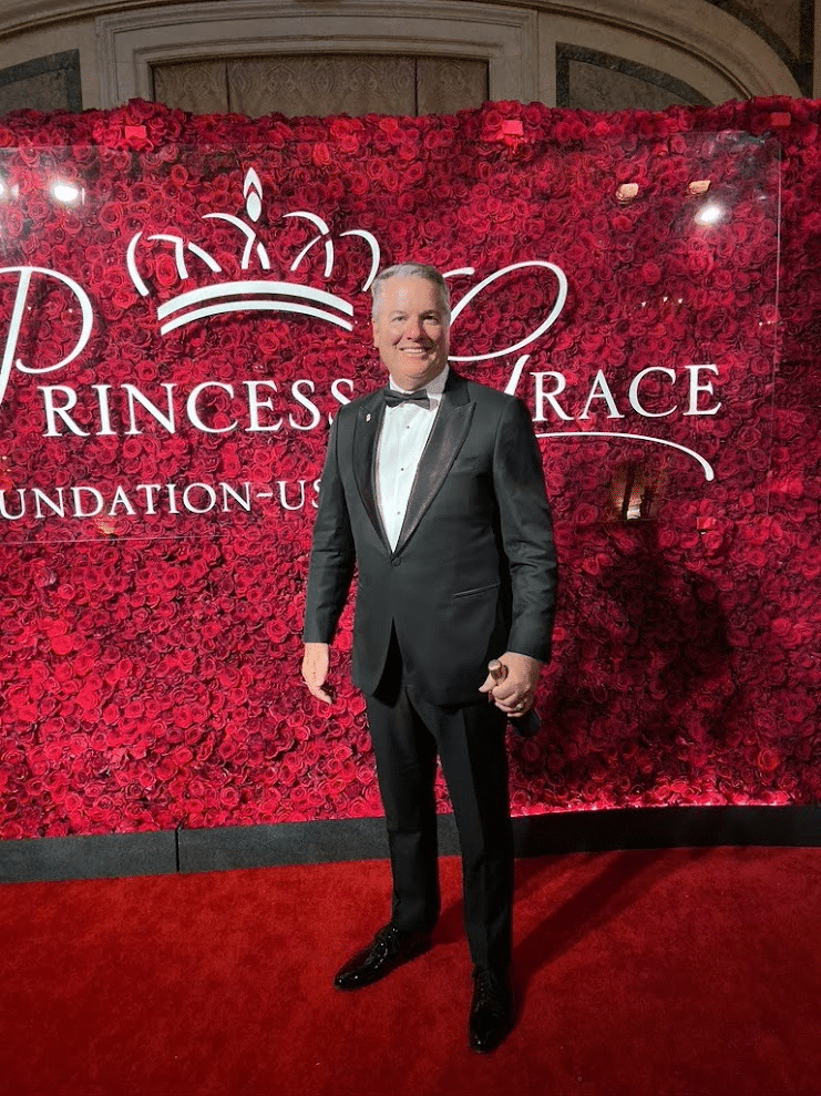 Doug Heckman on the red carpet at a Princess Grace Foundation event