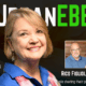 UrbanEbb podcast promo image with a photo of author Cynthia Currence and host Rico Figliolini against a black background.