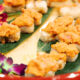 Japanese appetizers on a banana leaf at the opening of Sei Ryu at The Forum in Peachtree Corners.
